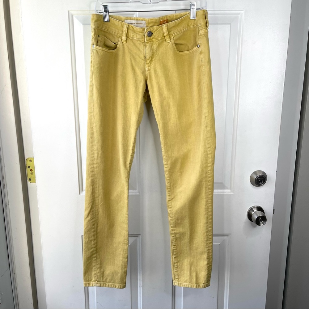 Anthropologie Pilcro and the Letterpress Mustard Yellow Skinny Jeans Size 28 - Picture 1 of 7